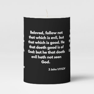 3 John 1:11 KJV Bible Scripture Pillar Candle