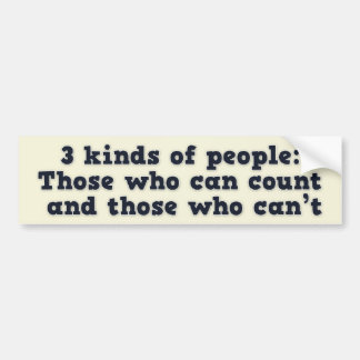3 kinds of people bumper sticker