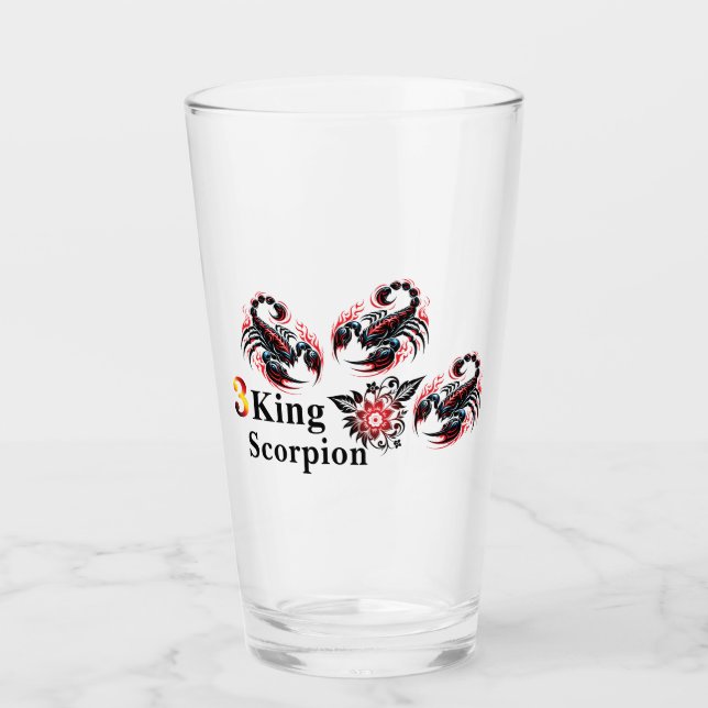 3 King Sporpion Drinkware Glass (Front)
