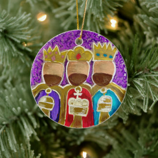 3 kings ceramic christmas ornament