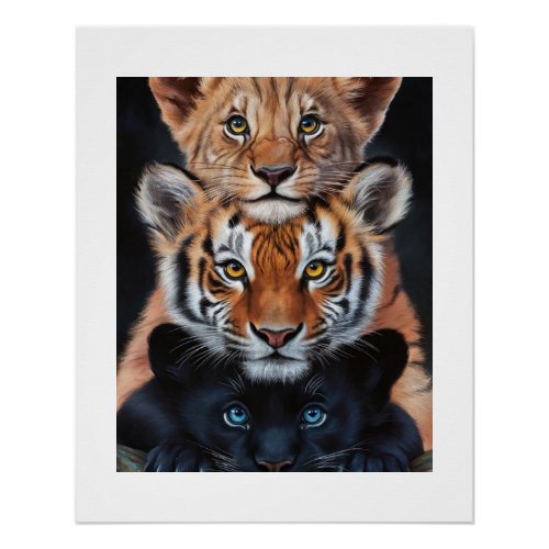 3 Kittens Poster