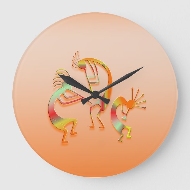 3 Kokopelli #51 Large Clock (Front)