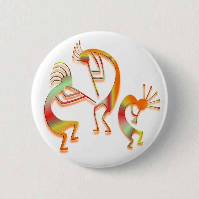 3 Kokopelli #51 Pinback Button (Front)