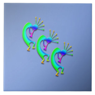 3 Kokopelli #86 Ceramic Tile