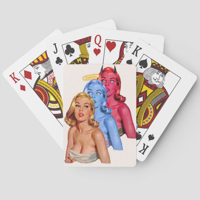 3 Lady Playing Cards. Poker Cards (Back)