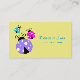 3 Ladybugs in Purple Pink and Blue Business Card