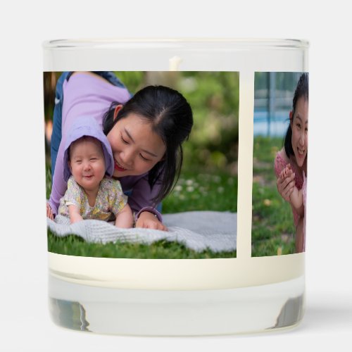 3 Landscape Format Family Photo Collage Scented Candle