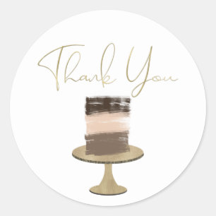 3 Layer Cake Elegant Modern Classic Round Sticker