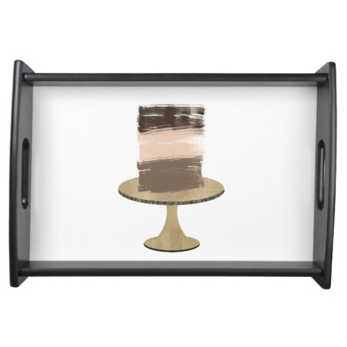 3 Layer Cake Modern Rustic Wedding Bakery Cake Serving Tray