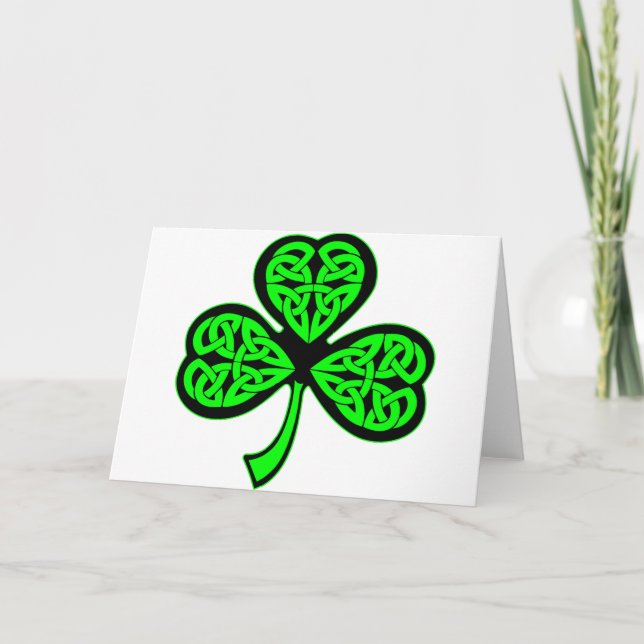 3 Leaf Celtic Shamrock Card (Front)