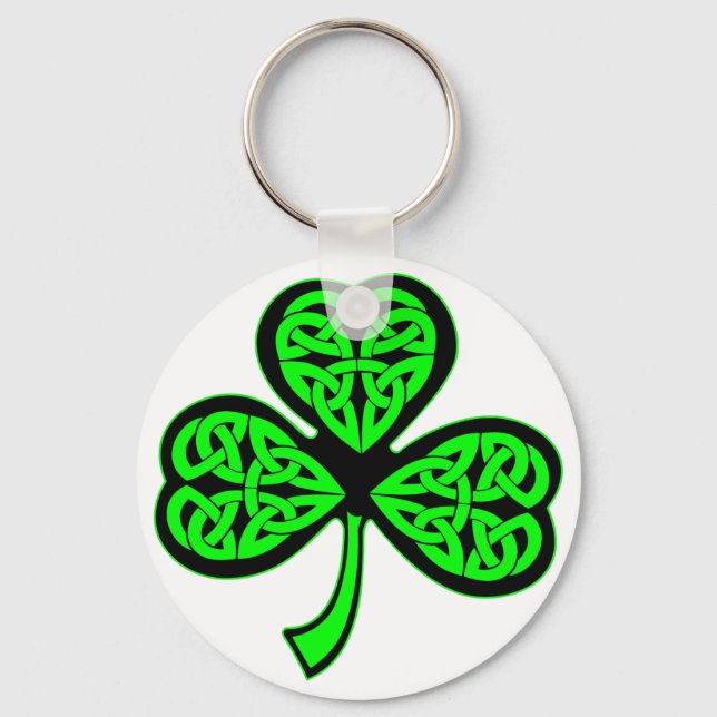 3 Leaf Celtic Shamrock Keychain (Front)