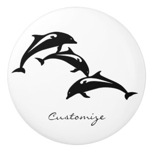 3 Leaping Porpoises Thunder_Cove Ceramic Knob