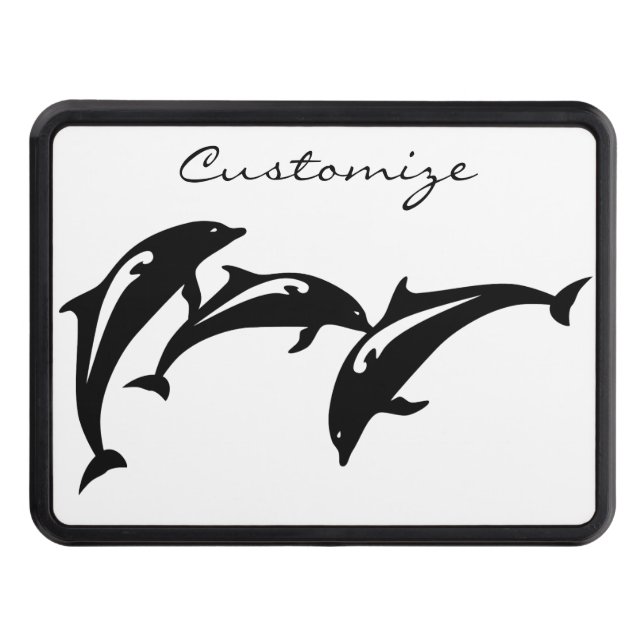3 Leaping Porpoises Thunder_Cove Hitch Cover (Front)