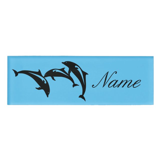 3 Leaping Porpoises Thunder_Cove Name Tag (Front)