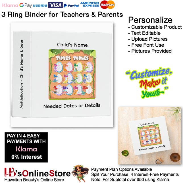 3 Learn Multiplication Child's Name Date Teacher  3 Ring Binder (3 Learn Multiplication Child's Name Date Teacher 3 Ring Binder.)
