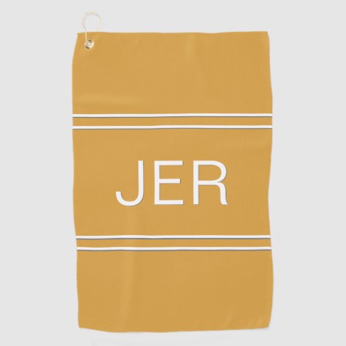 3 Letter Initials Monogram Yellow Golfers Best Golf Towel