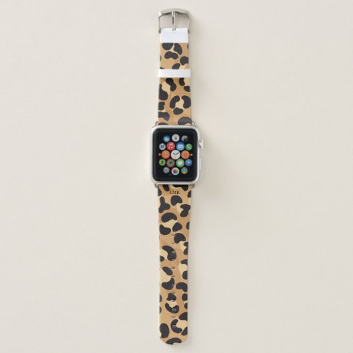 3_Letter Monogram Leopard Print Apple Watch Band