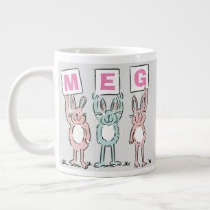 3 Letter Name Fun Rabbits Design Giant Coffee Mug