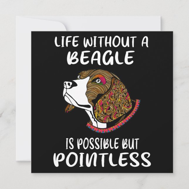 3 Life Without A Beagle Invitation (Front)