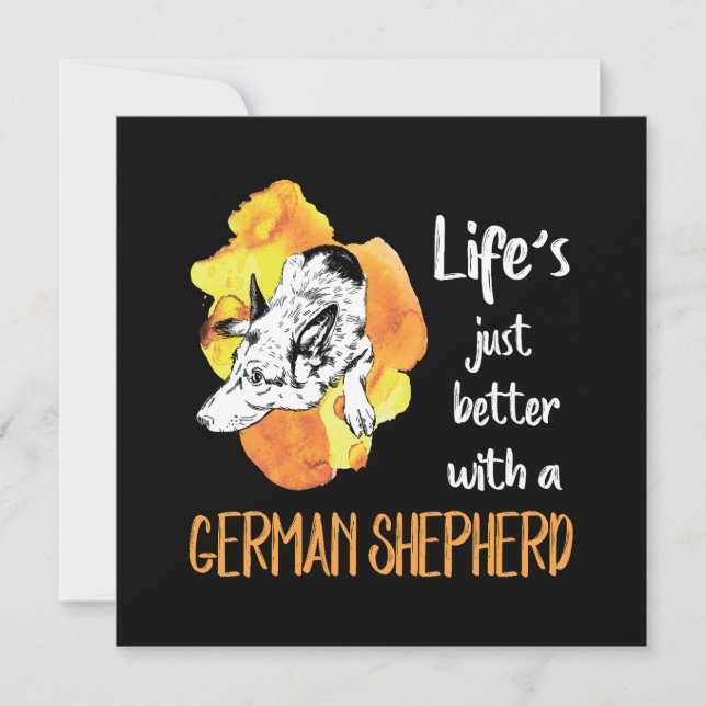 3 Life's Just Better With A German Shepherd Invitation (Front)