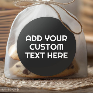 3 Lines of Text - Make It Yours Custom Black White Classic Round Sticker