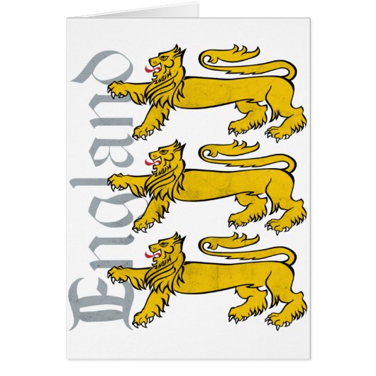 3 Lions England Cards (Front)