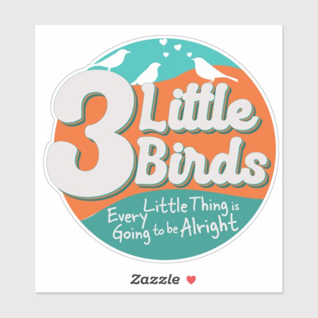 3 Little Birds Reggae Music  Sticker (Sheet)