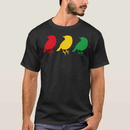 3 Little Birds _ Three Birds Rasta Colors Bob Song T_Shirt