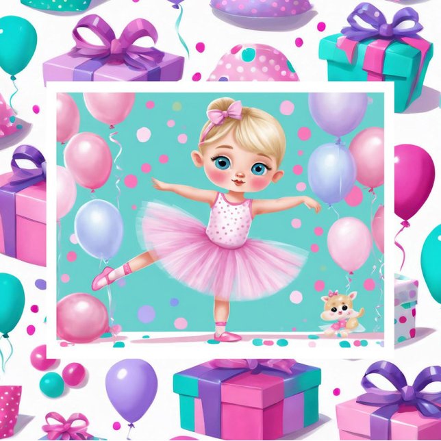 3 Little Girl Ballerina Coordinating Giftwrap Wrapping Paper Sheets (Creator Uploaded)