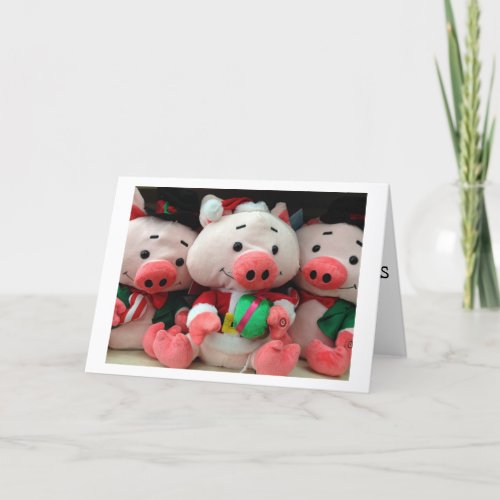 3 LITTLE PIGS WITH 3 BIG BIRTHDAY WISHES FOR YOU CARD