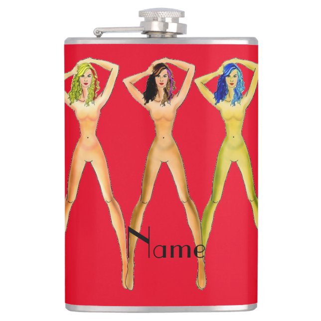 3 long-legged Ladies Standing Thunder_Cove   Flask (Front)