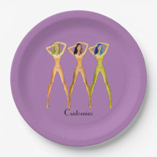 3 long-legged Ladies Standing Thunder_Cove Paper Plates