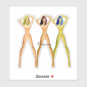3 long-legged Ladies Standing Thunder_Cove Sticker