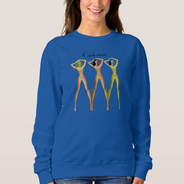3 long-legged Ladies Standing Thunder_Cove   Sweatshirt (Front)
