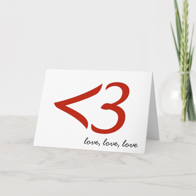 <3 = love (card) holiday card (Front)