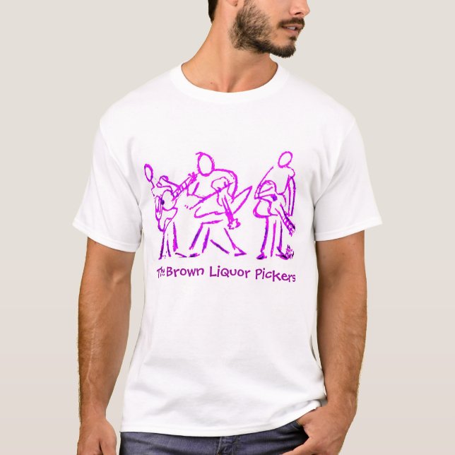 3 Man Stick Purple, The Brown Liquor Pickers T-Shirt (Front)