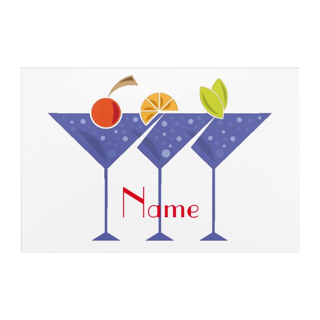 3 Martini Cocktails Thunder_Cove Acrylic Print (Front)