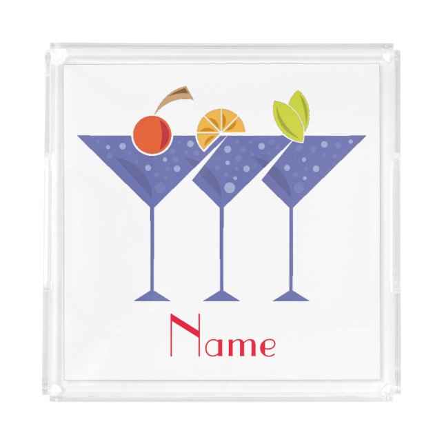 3 Martini Cocktails Thunder_Cove  Acrylic Tray (Front)
