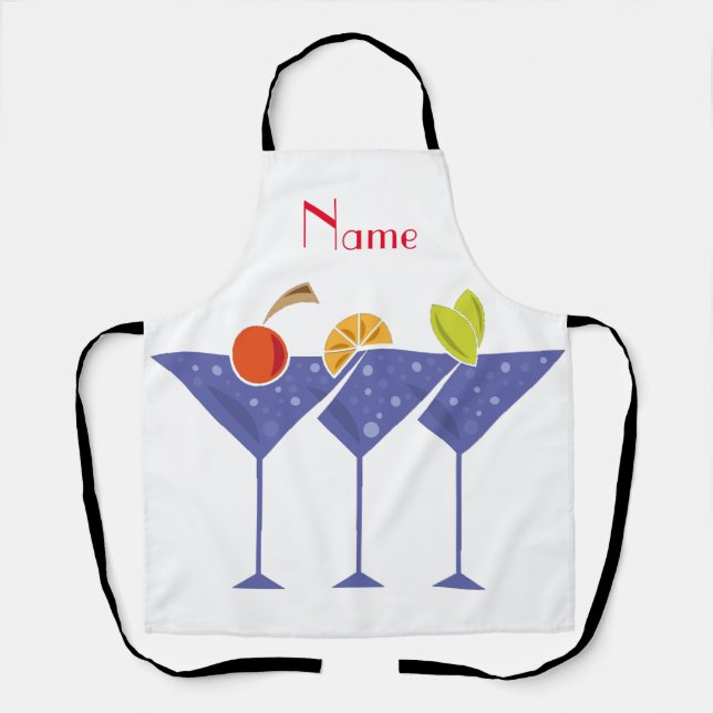 3 Martini Cocktails Thunder_Cove Apron (Front)