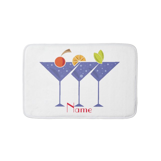 3 Martini Cocktails Thunder_Cove Bath Mat (Front)