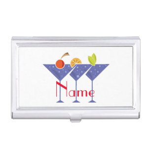 3 Martini Cocktails Thunder_Cove Business Card Case