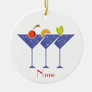 3 Martini Cocktails Thunder_Cove Ceramic Ornament