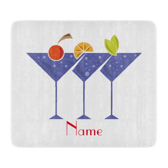 3 Martini Cocktails Thunder_Cove Cutting Board (Front)