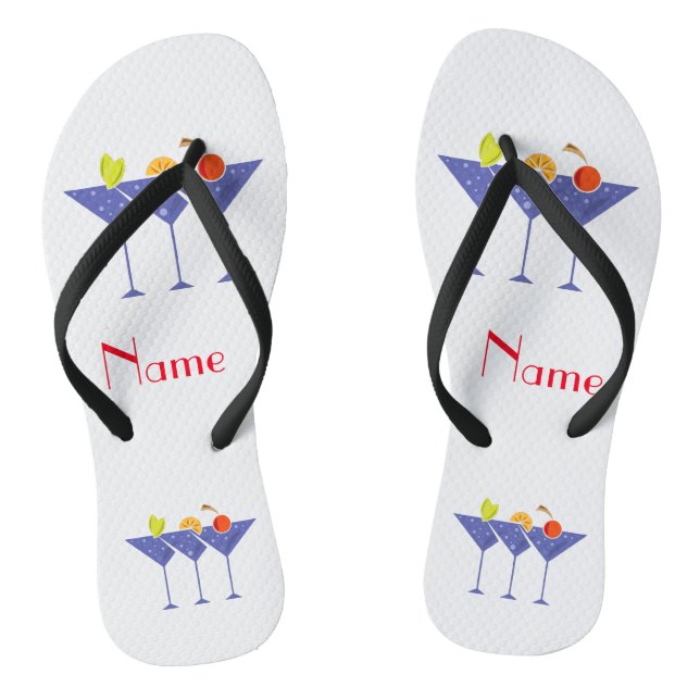 3 Martini Cocktails Thunder_Cove Flip Flops (Footbed)