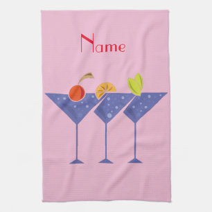 3 Martini Cocktails Thunder_Cove Kitchen Towel