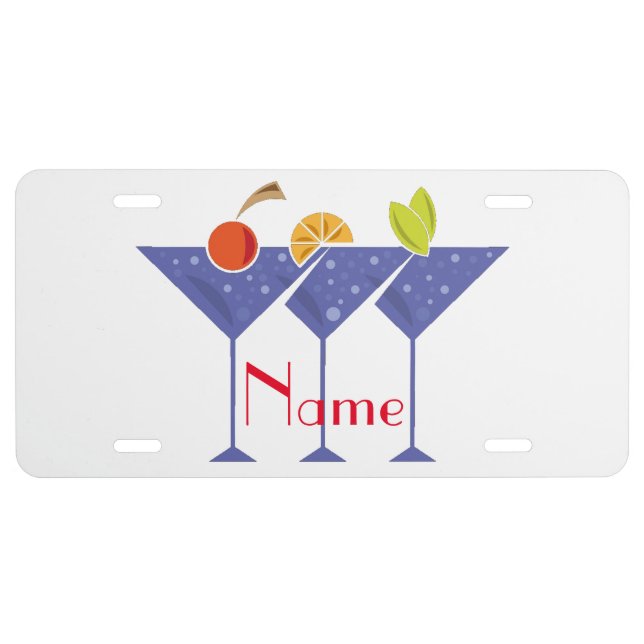 3 Martini Cocktails Thunder_Cove  License Plate (Front)
