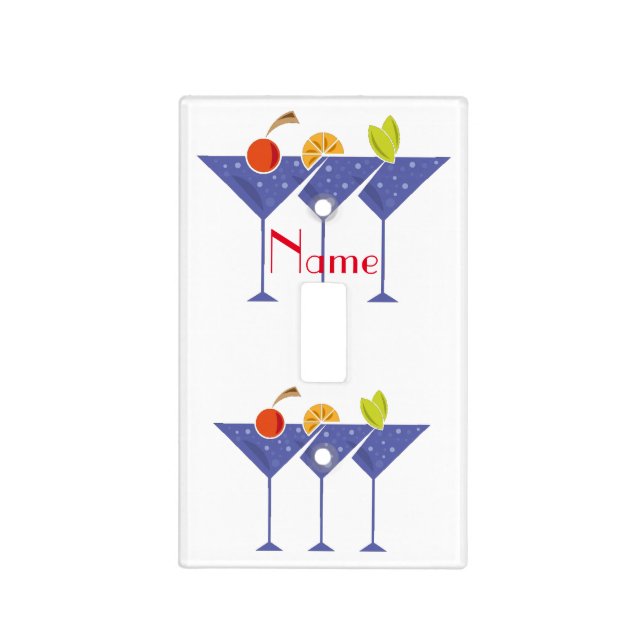3 Martini Cocktails Thunder_Cove Light Switch Cover (Front)