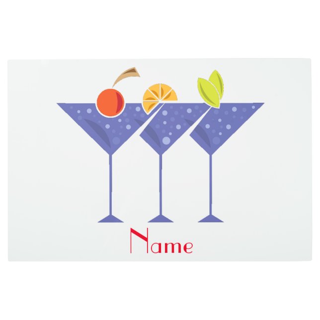 3 Martini Cocktails Thunder_Cove Metal Print (Front)