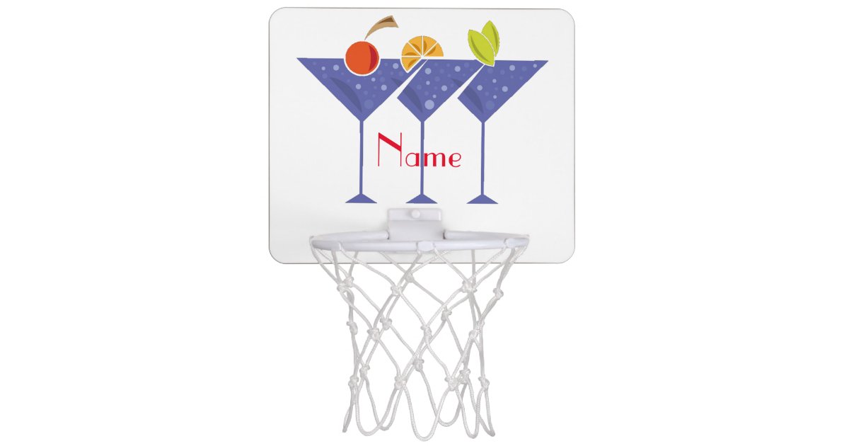 Pink Rose Gold Glitter & Sparkle Monogram Name Mini Basketball Hoop, Zazzle