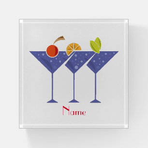 3 Martini Cocktails Thunder_Cove Paperweight